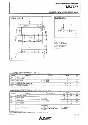 M57737 Datasheet PDF MITSUBISHI ELECTRIC 