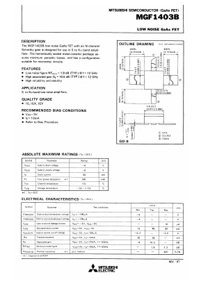 MGF1403B Datasheet PDF MITSUBISHI ELECTRIC 