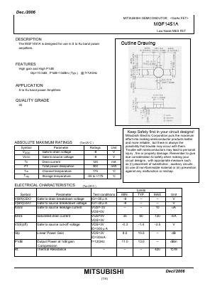 MGF1451A Datasheet PDF MITSUBISHI ELECTRIC 