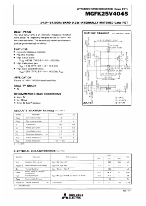 MGFK25V4045 Datasheet PDF MITSUBISHI ELECTRIC 