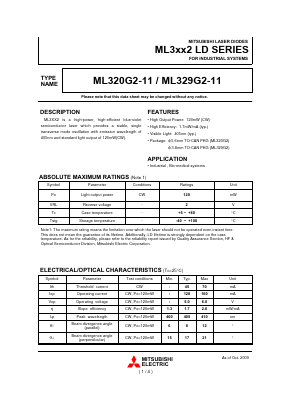 ML329G2-11 Datasheet PDF MITSUBISHI ELECTRIC 