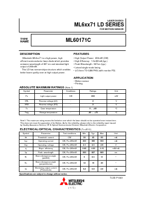 ML6XX71 Datasheet PDF MITSUBISHI ELECTRIC 