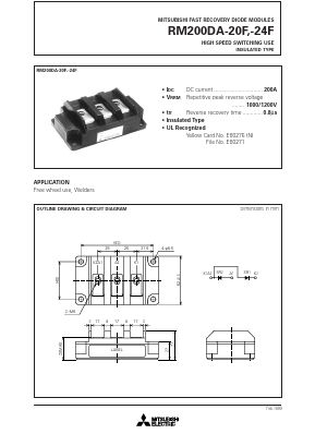 RM200DA-24F Datasheet PDF MITSUBISHI ELECTRIC 