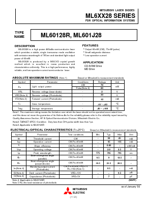 ML6XX28 Datasheet PDF MITSUBISHI ELECTRIC 