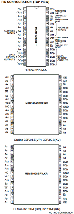 M5M51008BVP-12VL Datasheet PDF MITSUBISHI ELECTRIC 