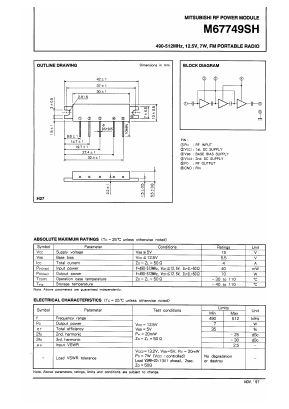 M67749SH Datasheet PDF MITSUBISHI ELECTRIC 