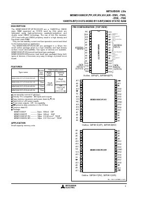 M5M51008CRV-70H Datasheet PDF MITSUBISHI ELECTRIC 