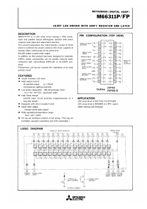 M66311P Datasheet PDF MITSUBISHI ELECTRIC 