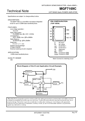 MGF7169C Datasheet PDF MITSUBISHI ELECTRIC 