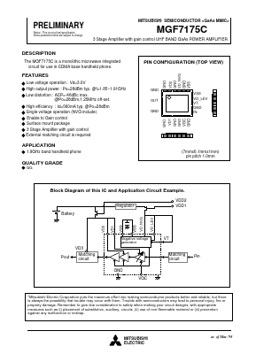MGF7175C Datasheet PDF MITSUBISHI ELECTRIC 