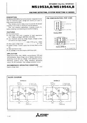 M51954AL Datasheet PDF MITSUBISHI ELECTRIC 