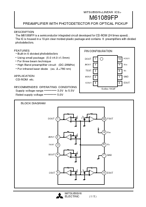 M61089FP Datasheet PDF MITSUBISHI ELECTRIC 