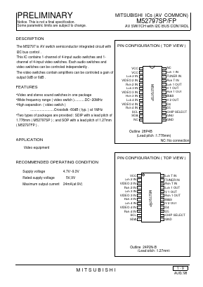 M52797SP Datasheet PDF MITSUBISHI ELECTRIC 