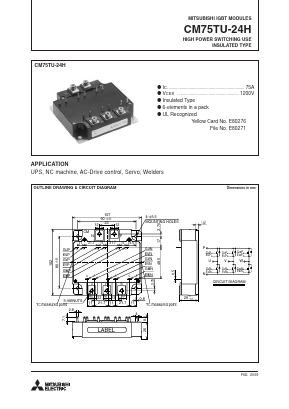 CM75TU-24H Datasheet PDF MITSUBISHI ELECTRIC 