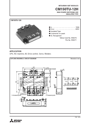 CM150TU-12H Datasheet PDF MITSUBISHI ELECTRIC 
