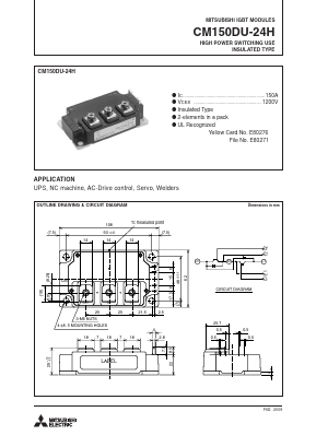 CM150DU-24H Datasheet PDF MITSUBISHI ELECTRIC 