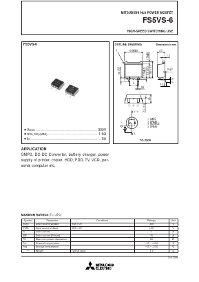 FS5VS-6 Datasheet PDF MITSUBISHI ELECTRIC 
