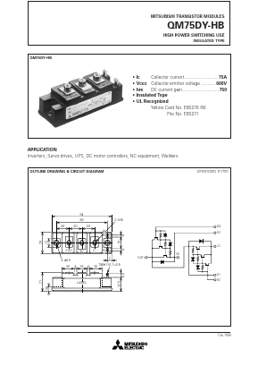 QM75DY-HB Datasheet PDF MITSUBISHI ELECTRIC 