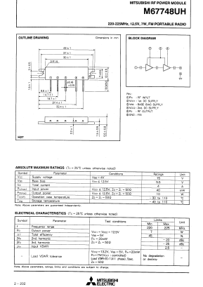 M67748UH Datasheet PDF MITSUBISHI ELECTRIC 