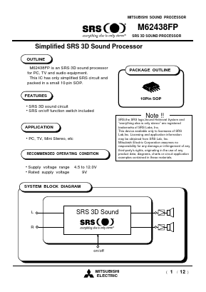 M62438FP Datasheet PDF MITSUBISHI ELECTRIC 