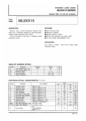 ML9XX15 Datasheet PDF MITSUBISHI ELECTRIC 