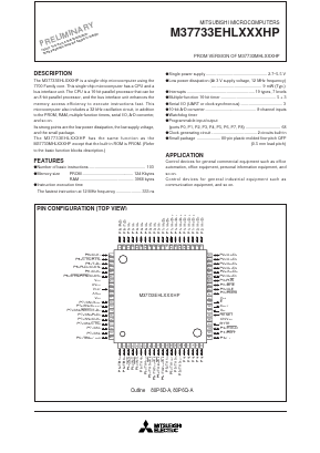 M37733EHLXXXHP Datasheet PDF MITSUBISHI ELECTRIC 