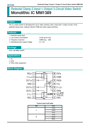 MM1389XF Datasheet PDF Mitsumi