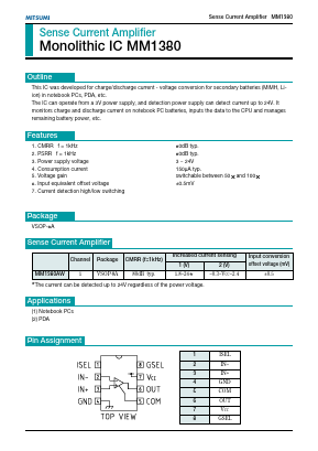 MM1380 Datasheet PDF Mitsumi