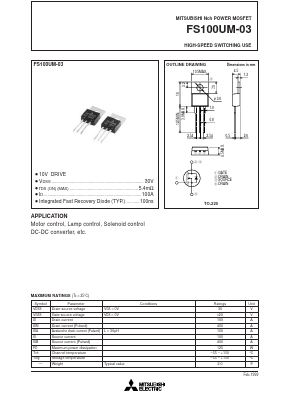 FS100UM-03 Datasheet PDF Mitsumi