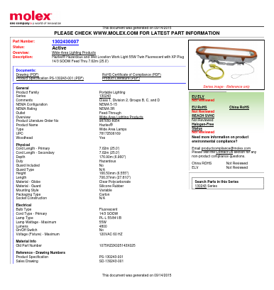 1302430008 Datasheet PDF Molex Connectors