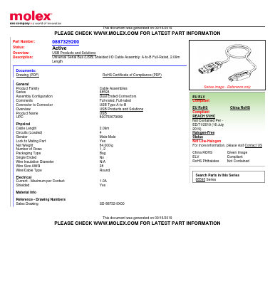 88728-3200 Datasheet PDF Molex Connectors
