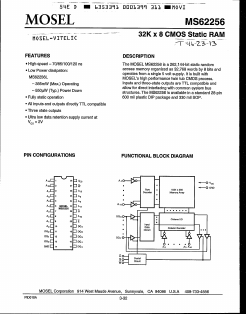 MS62256 Datasheet PDF Mosel Vitelic Corporation 