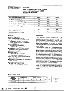 V53C104FP70L Datasheet PDF Mosel Vitelic Corporation 