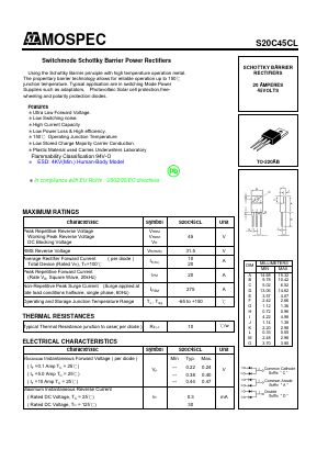 S20C45CL Datasheet PDF Mospec Semiconductor