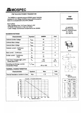 2N6594 Datasheet PDF Mospec Semiconductor