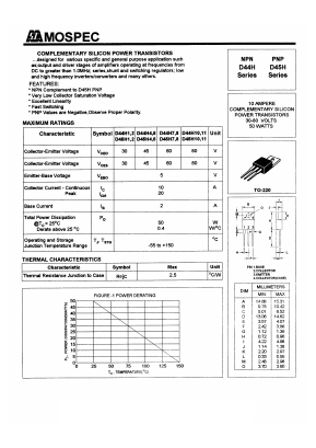 D44H8 Datasheet PDF Mospec Semiconductor