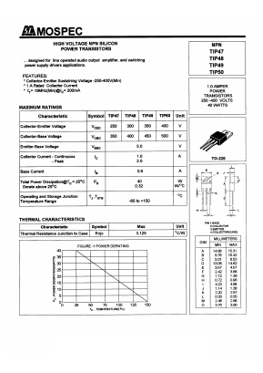 TIP48 Datasheet PDF Mospec Semiconductor