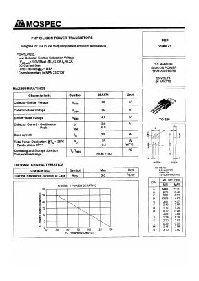 2SA671 Datasheet PDF Mospec Semiconductor