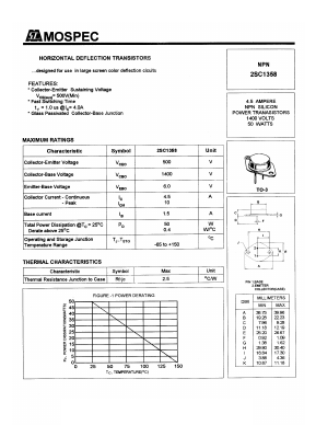 C1358 Datasheet PDF Mospec Semiconductor
