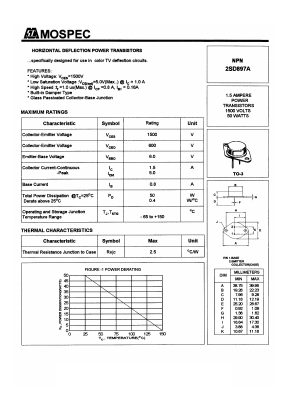D897A Datasheet PDF Mospec Semiconductor