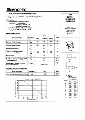 2SC681AYL Datasheet PDF Mospec Semiconductor