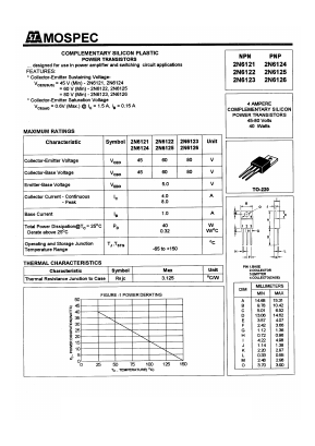 2N6121 Datasheet PDF Mospec Semiconductor