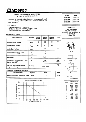 2N6649 Datasheet PDF Mospec Semiconductor