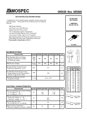 U05A50 Datasheet PDF Mospec Semiconductor