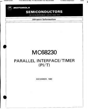 MC68230 Datasheet PDF Motorola => Freescale