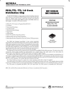 MC100H646FN Datasheet PDF Motorola => Freescale