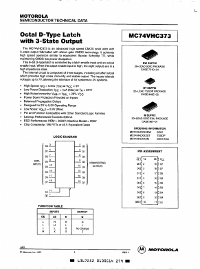 54HC373 Datasheet PDF Motorola => Freescale