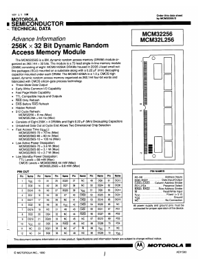 MCM32256S80 Datasheet PDF Motorola => Freescale