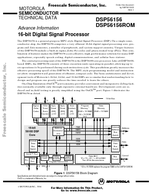 DSP56156ROM Datasheet PDF Motorola => Freescale