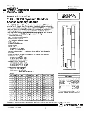 MCM32L512SG10 Datasheet PDF Motorola => Freescale